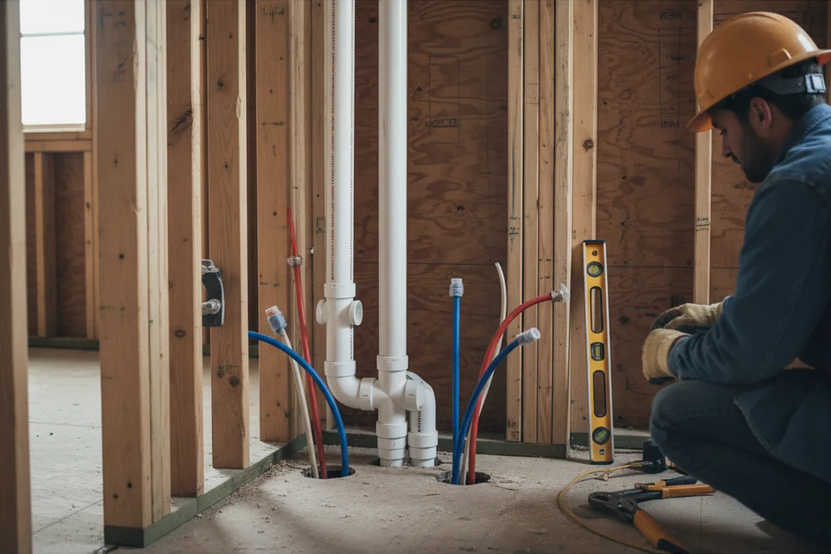 Drain and supply rough-in during Leak Detection in Silver Springs